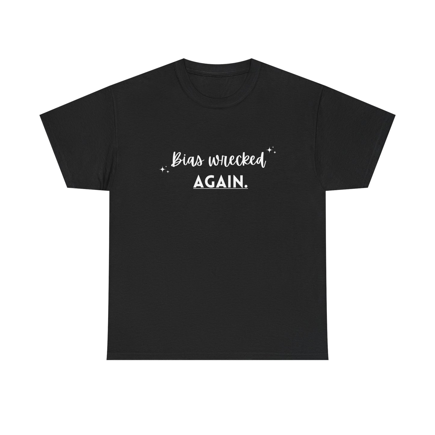 Unisex Heavy Cotton Tee - Bias Wrecked Again, Funny T-Shirt, Gift for Friends, Quirky Casual Wear, Lighthearted Humor Tee