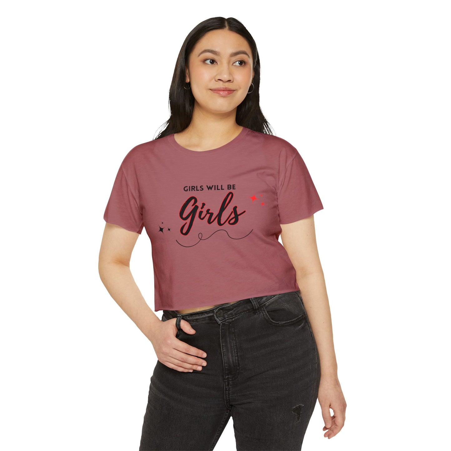 Women's Festival Crop Top - "Girls Will Be Girls"| Cute Summer Top, Festival Wear, Casual Chic, Gift for Best Friend, Everyday Style