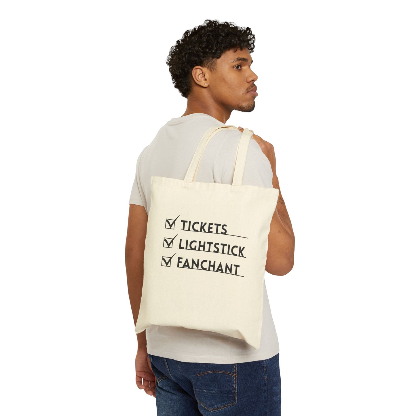 Concert Checklist Cotton Canvas Tote Bag, Music Lover Bag, Festival Tote, Gift for Fans, Eco-Friendly Carryall