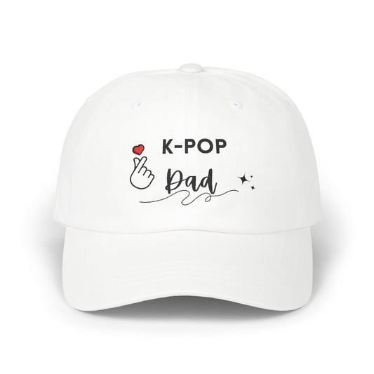 K-Pop Dad Cap White, Classic Dad Hat, Father's Day Gift, Trendy Dad Cap, K-Pop Merchandise, Casual Style Hat