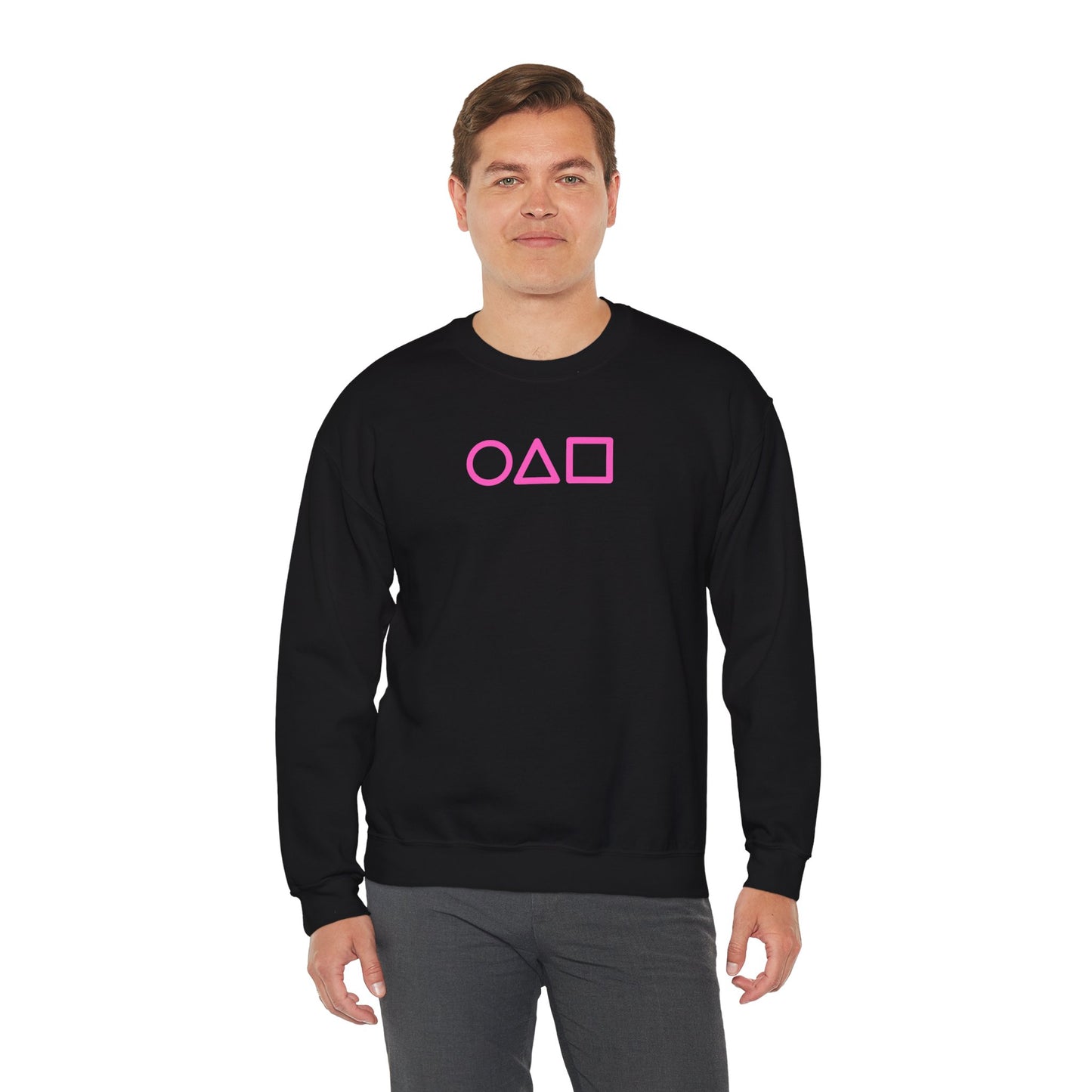 Trendy Unisex Heavy Blend™ Crewneck Sweatshirt with Minimalist Shapes, Casual Fashion, Gift for Him/Her, Cozy Lounge Wear, Stylish [...]