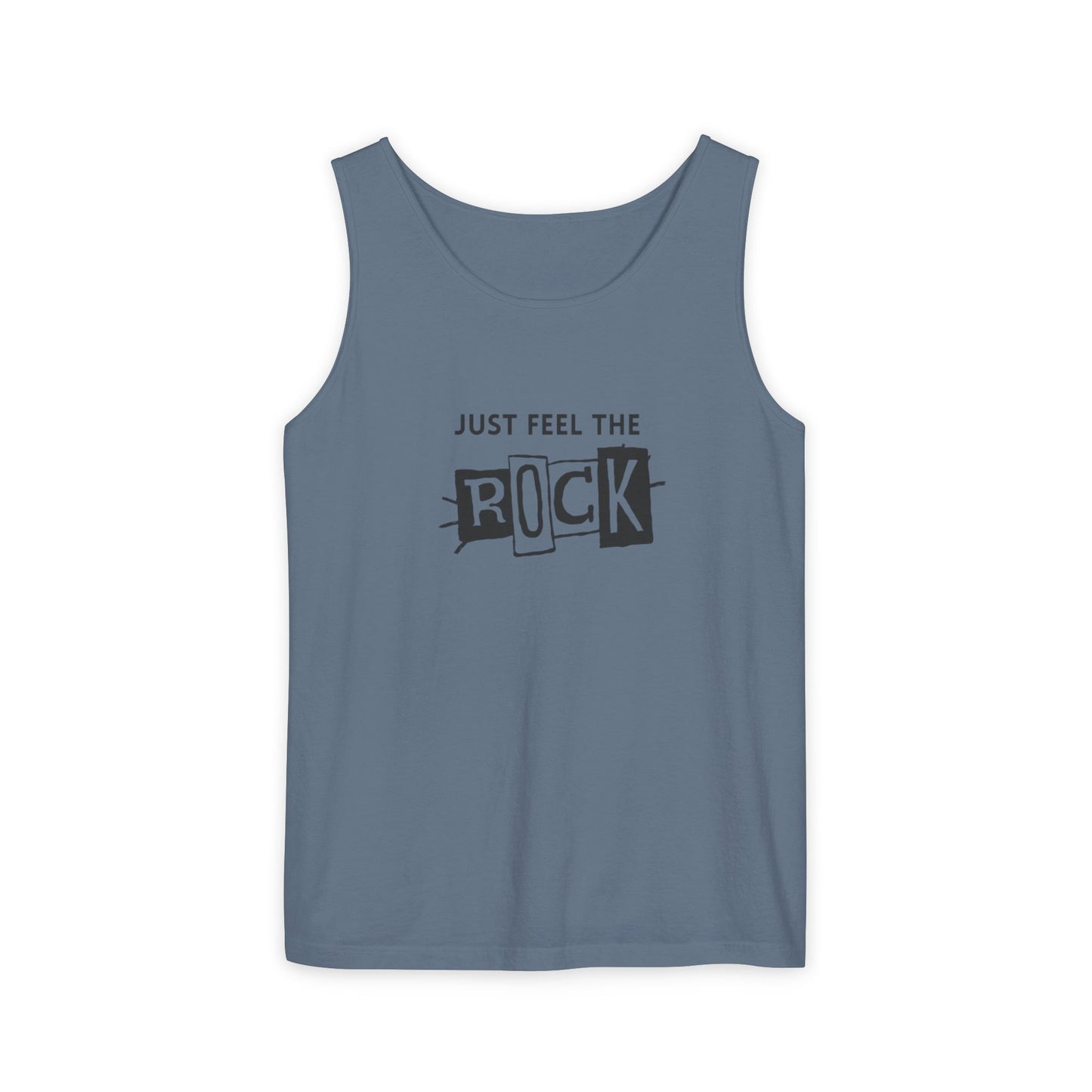Just Feel the Rock Unisex Tank Top - Cool Graphic Tee, Casual Summer Wear, Music Festival Outfit, Gift for Him & Her, Beach Essential