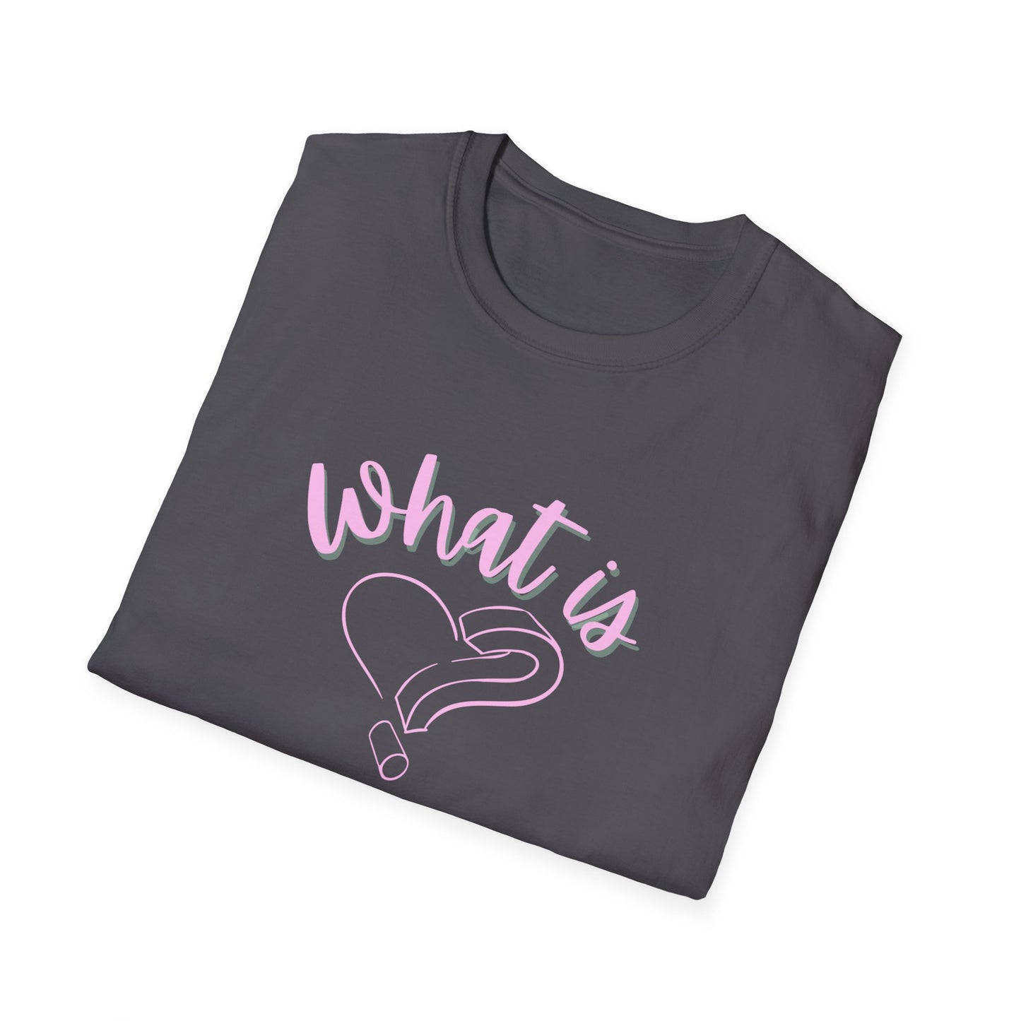 Graphic Heart Unisex T-Shirt - 'What is' Question Mark Design