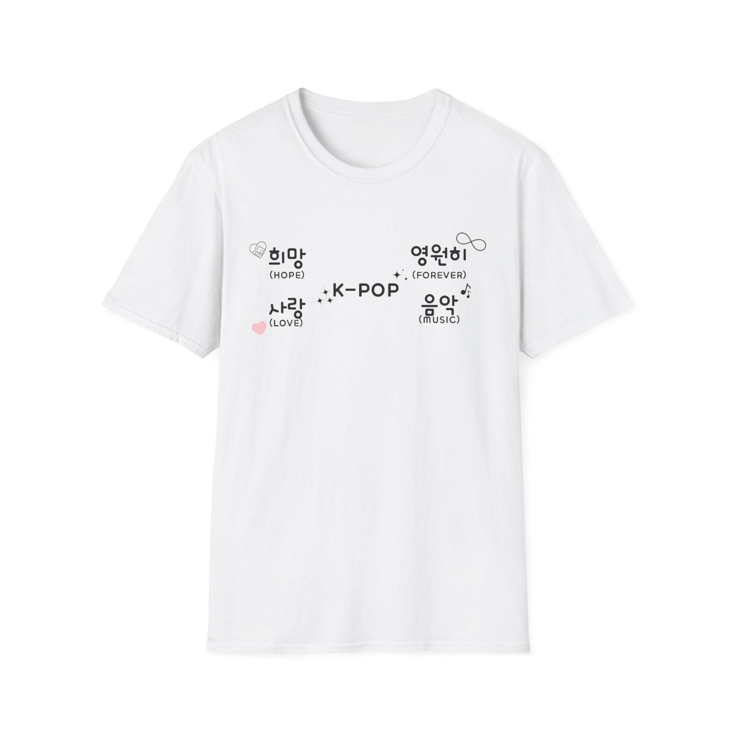 K-Pop Hangul Unisex T-Shirt | Softstyle Tee for Music Fans, Casual Wear, Gift for Concerts, Korean Pop Culture
