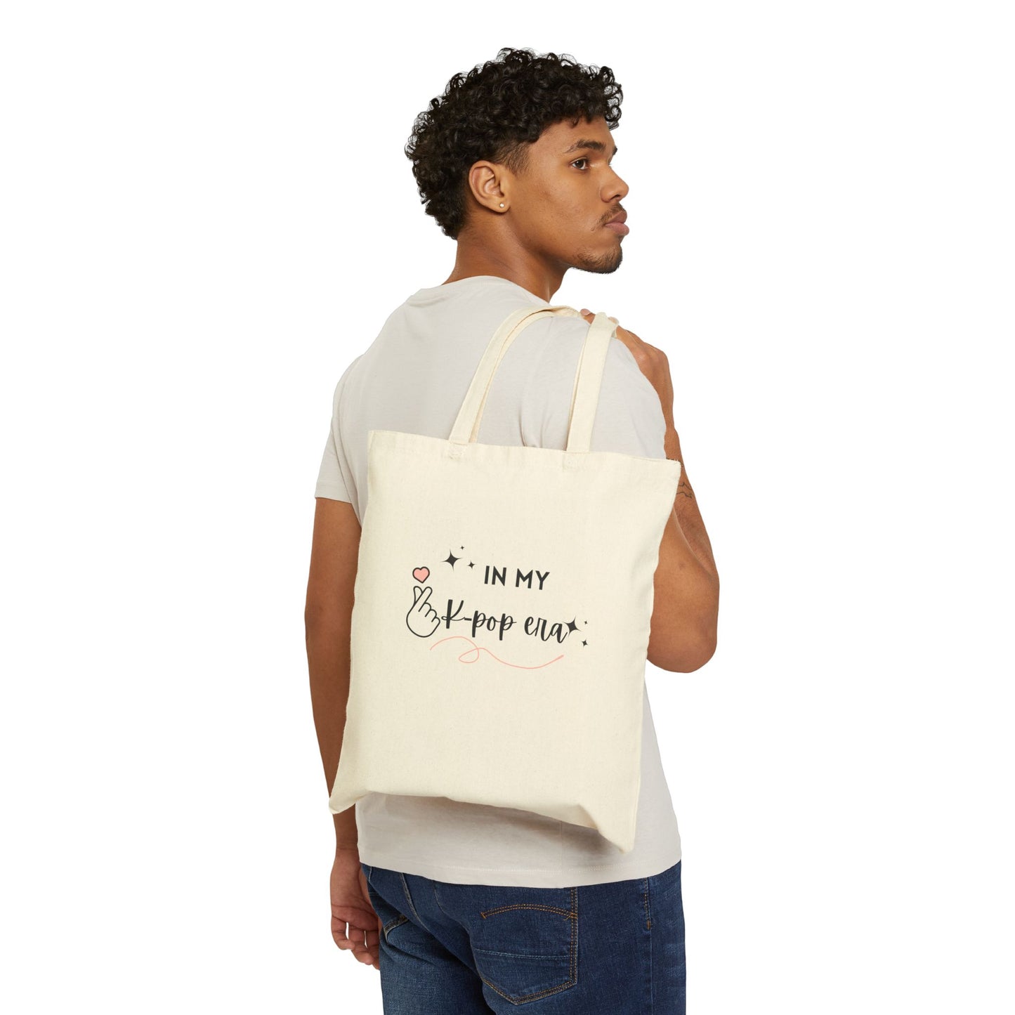 K-Pop Fan Cotton Canvas Tote Bag, Eco-Friendly Bag, Music Lover's Gift, Concert Essential, Cute Shopping Bag