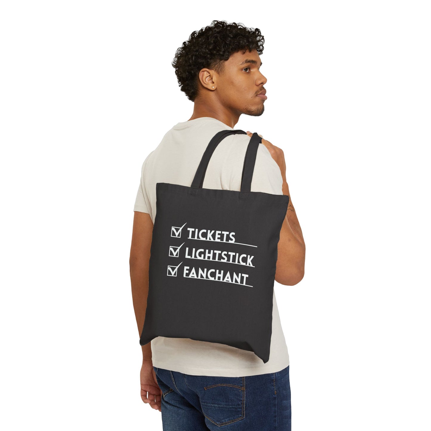 Concert Checklist Cotton Canvas Tote Bag, Music Lover Bag, Festival Tote, Gift for Fans, Eco-Friendly Carryall