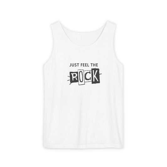 Just Feel the Rock Unisex Tank Top - Cool Graphic Tee, Casual Summer Wear, Music Festival Outfit, Gift for Him & Her, Beach Essential