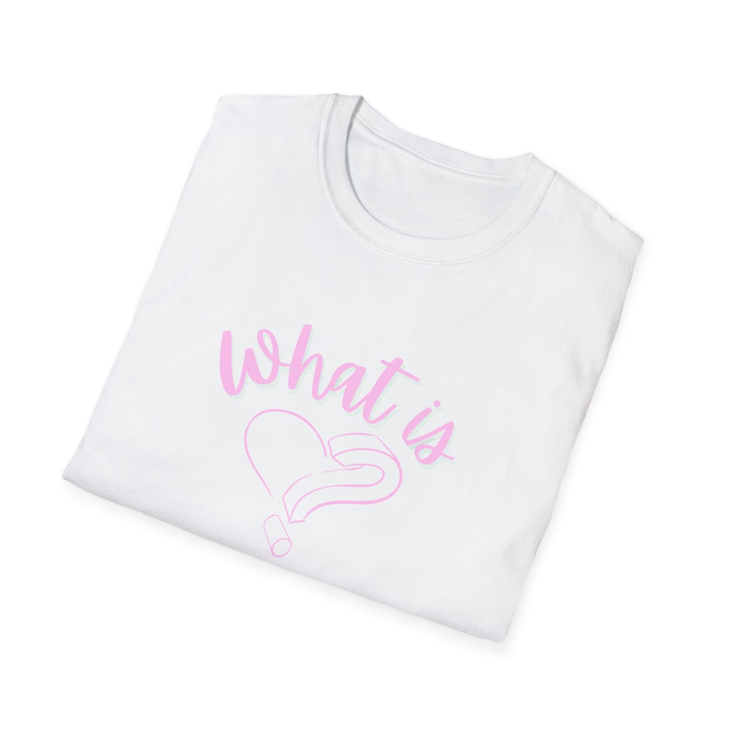 Graphic Heart Unisex T-Shirt - 'What is' Question Mark Design
