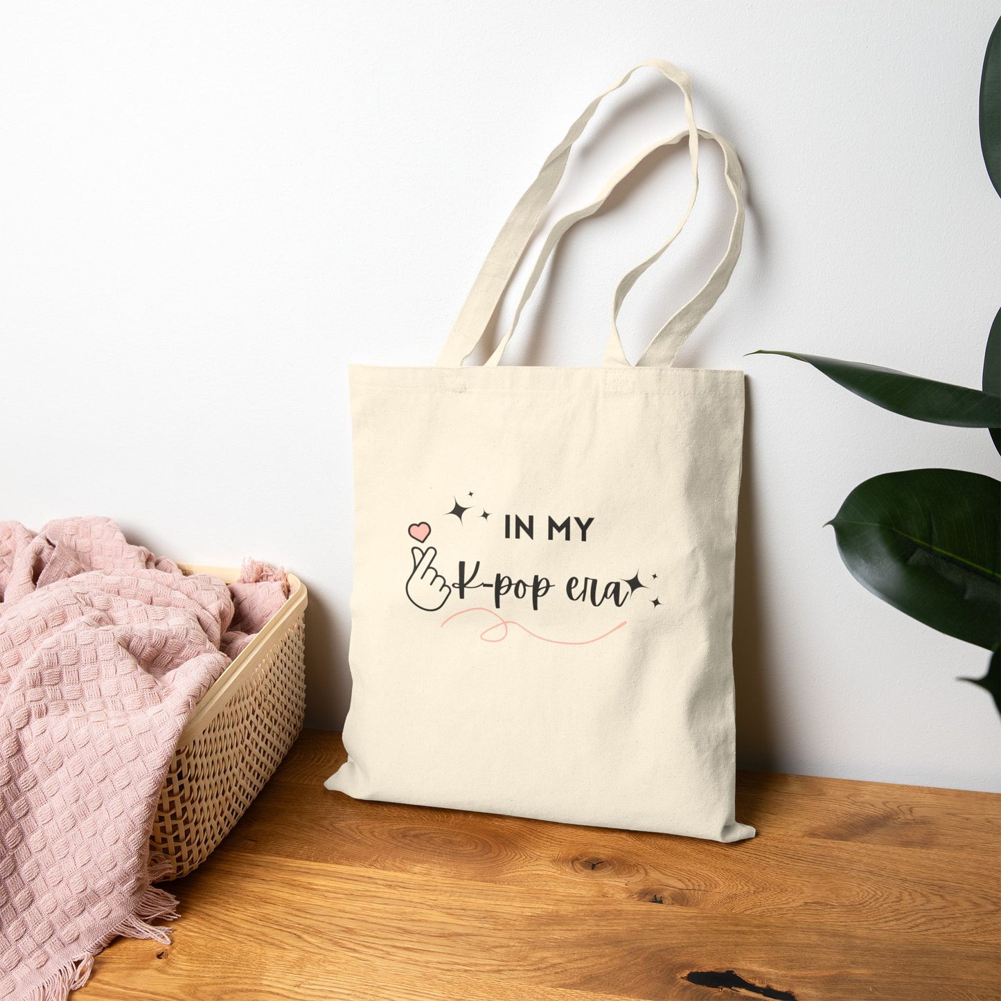K-Pop Fan Cotton Canvas Tote Bag, Eco-Friendly Bag, Music Lover's Gift, Concert Essential, Cute Shopping Bag