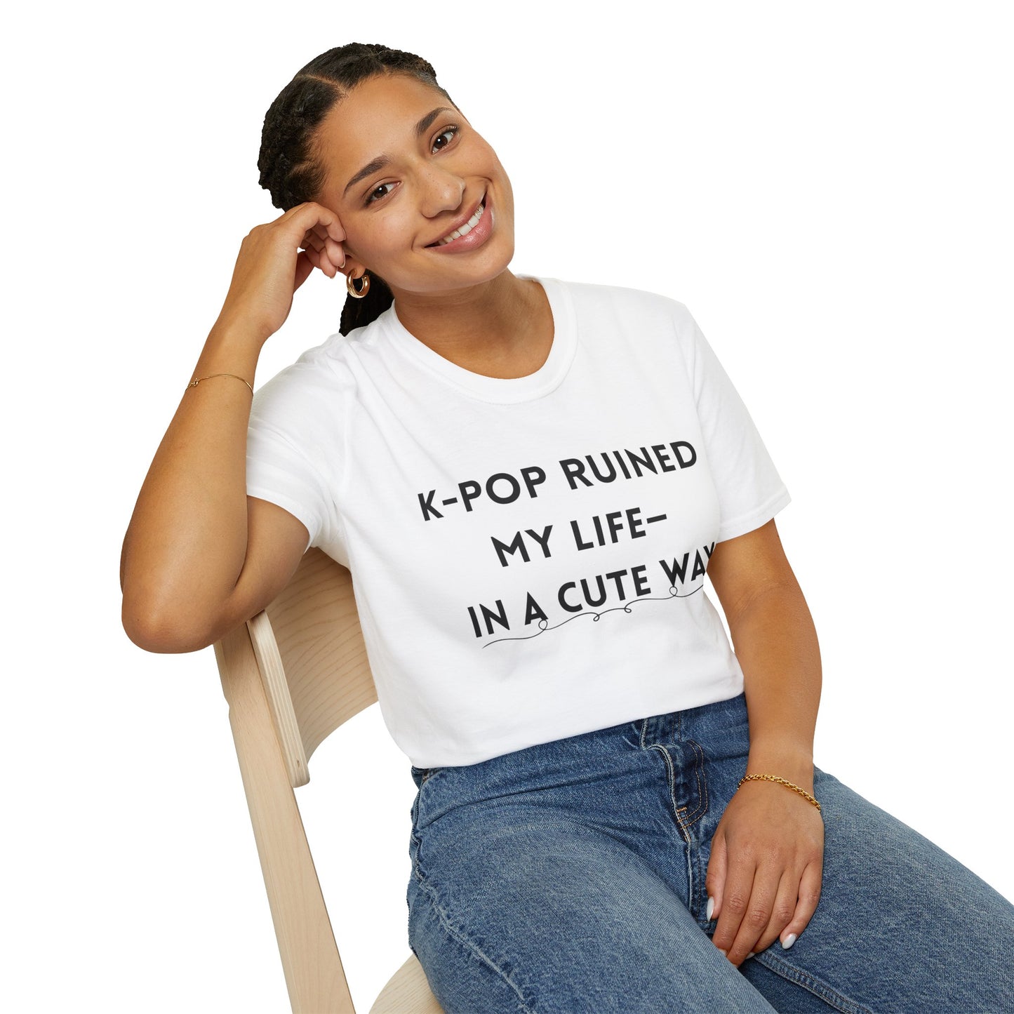 K-Pop Ruined My Life Unisex Tee, Funny Gift for Music Lovers, Cute Graphic T-Shirt, Casual Outfit, Gift for K-Pop Fans