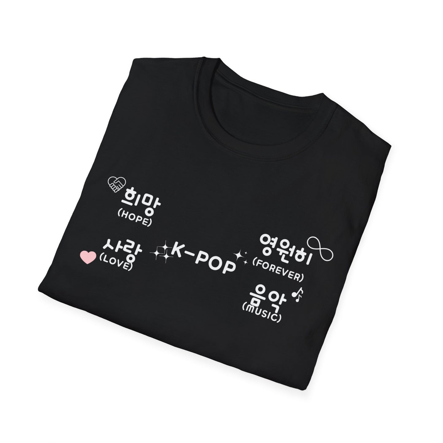 K-Pop Hangul Unisex T-Shirt | Softstyle Tee for Music Fans, Casual Wear, Gift for Concerts, Korean Pop Culture