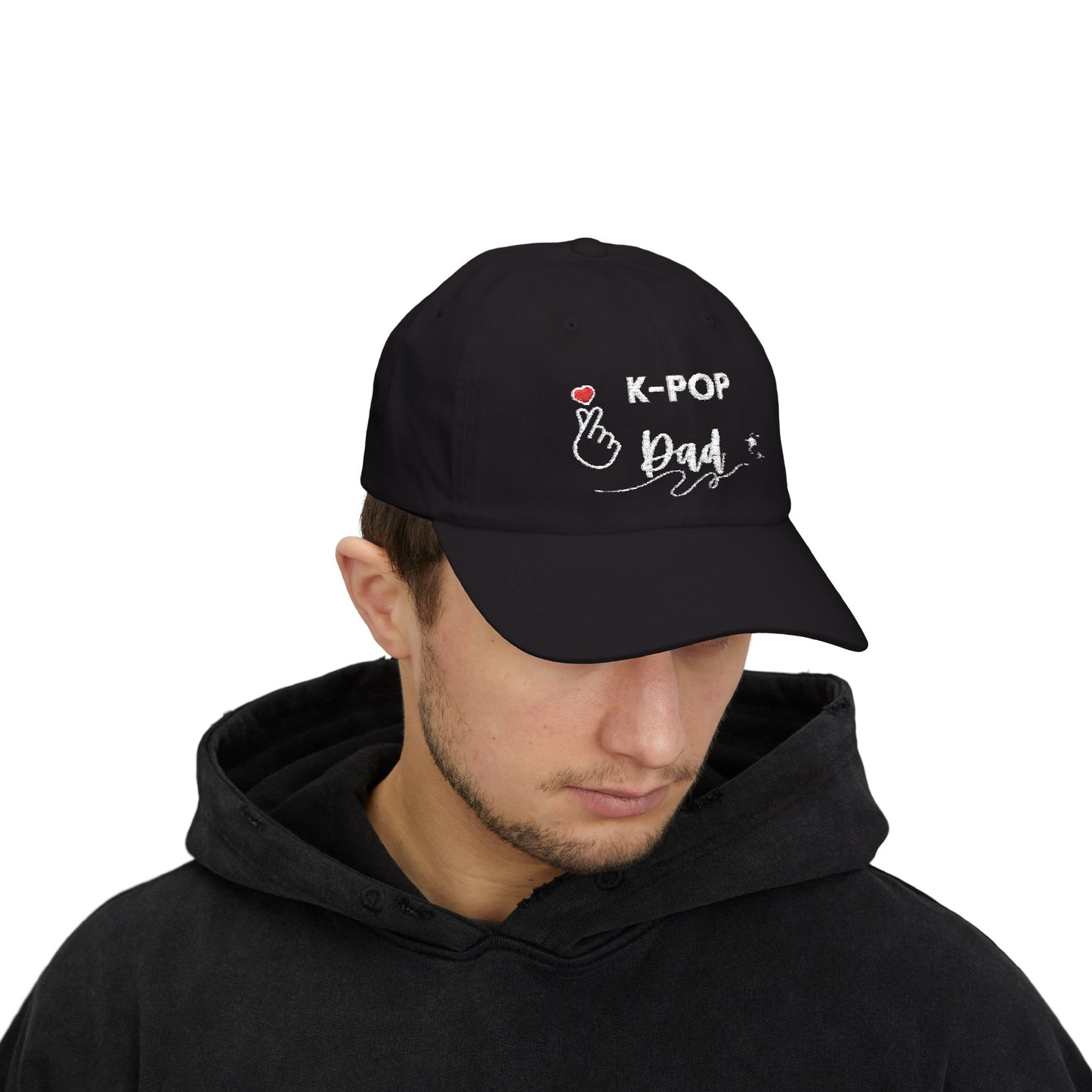 K-Pop Dad Cap Black, Trendy Dad Hat, Father's Day Gift, Music Lover Hat, Gift for Dads, Casual Style Cap