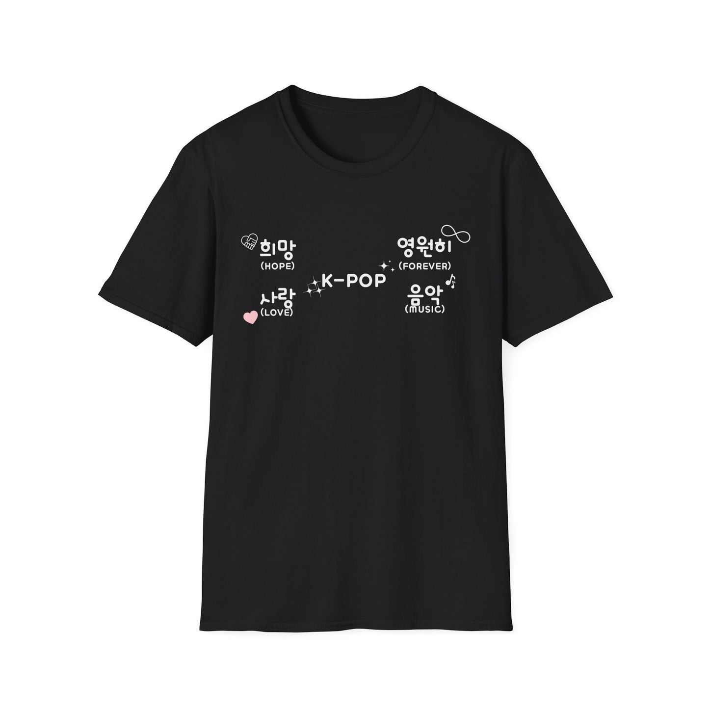 K-Pop Hangul Unisex T-Shirt | Softstyle Tee for Music Fans, Casual Wear, Gift for Concerts, Korean Pop Culture