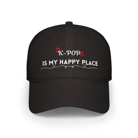 K-Pop Happy Place Baseball Cap, Trendy Hat for Music Lovers, Perfect Gift for Fans, Casual Wear, Festivals, Birthday