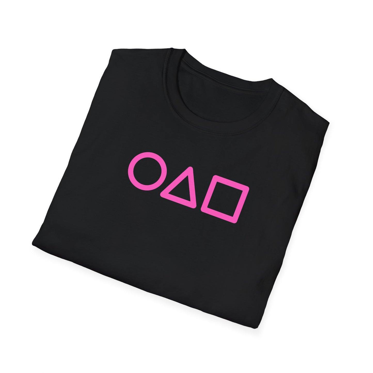 Chic Minimalist Graphic Tee, Unisex Softstyle T-Shirt with Shapes, Casual Comfort Wear, Gift for Her, Him, Trendy Fashion, Everyday Style