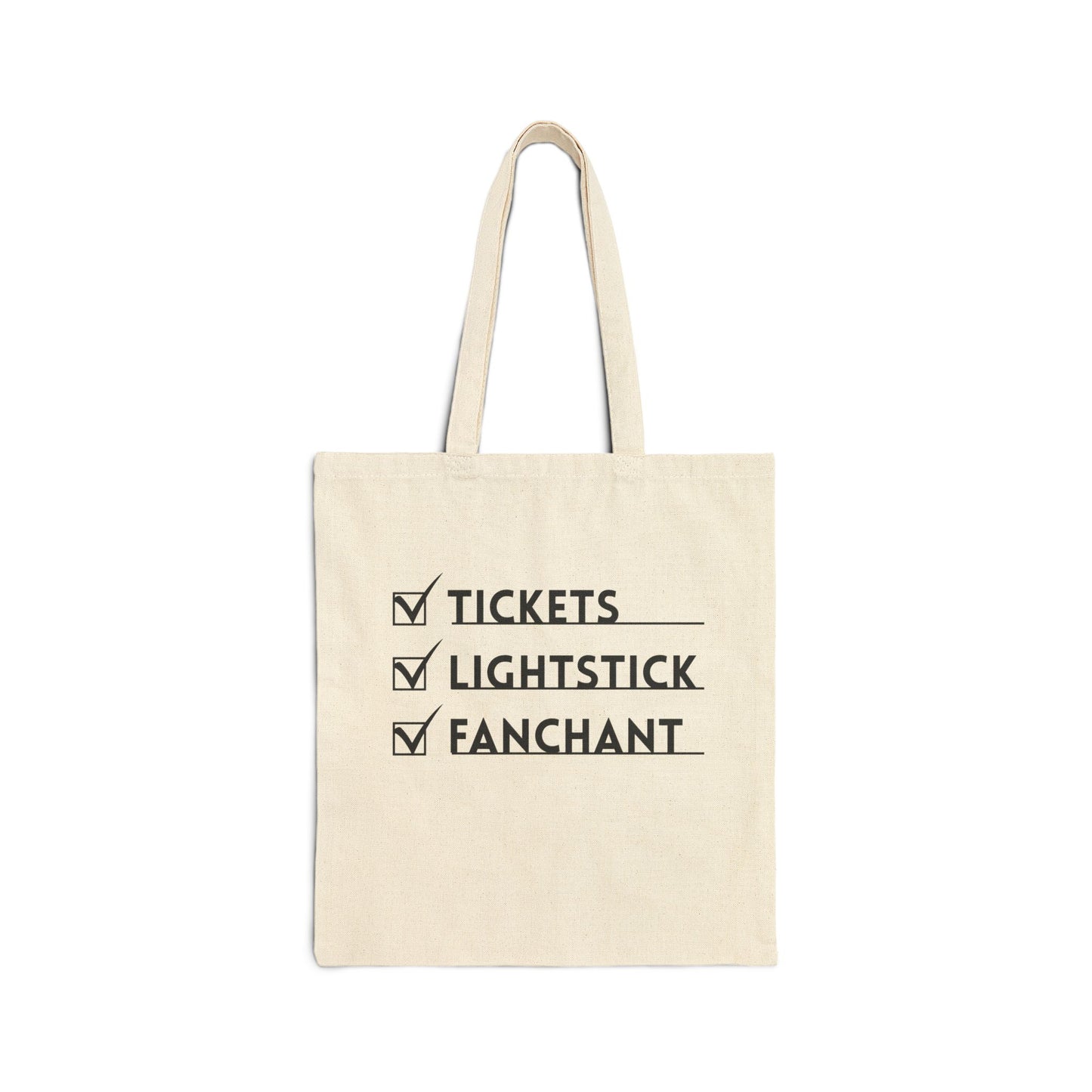 Concert Checklist Cotton Canvas Tote Bag, Music Lover Bag, Festival Tote, Gift for Fans, Eco-Friendly Carryall