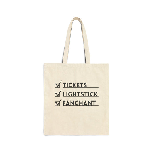Concert Checklist Cotton Canvas Tote Bag, Music Lover Bag, Festival Tote, Gift for Fans, Eco-Friendly Carryall
