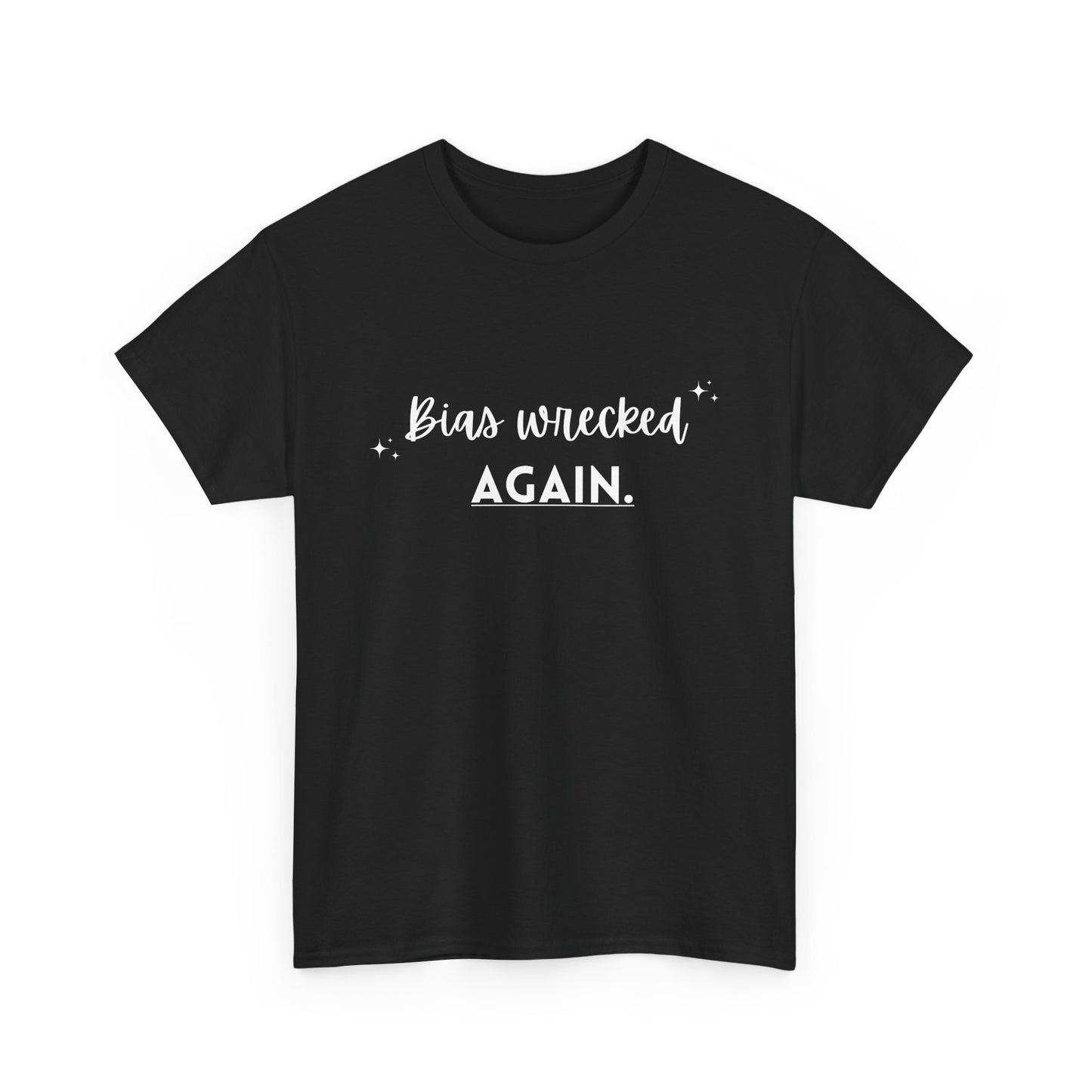 Unisex Heavy Cotton Tee - Bias Wrecked Again, Funny T-Shirt, Gift for Friends, Quirky Casual Wear, Lighthearted Humor Tee