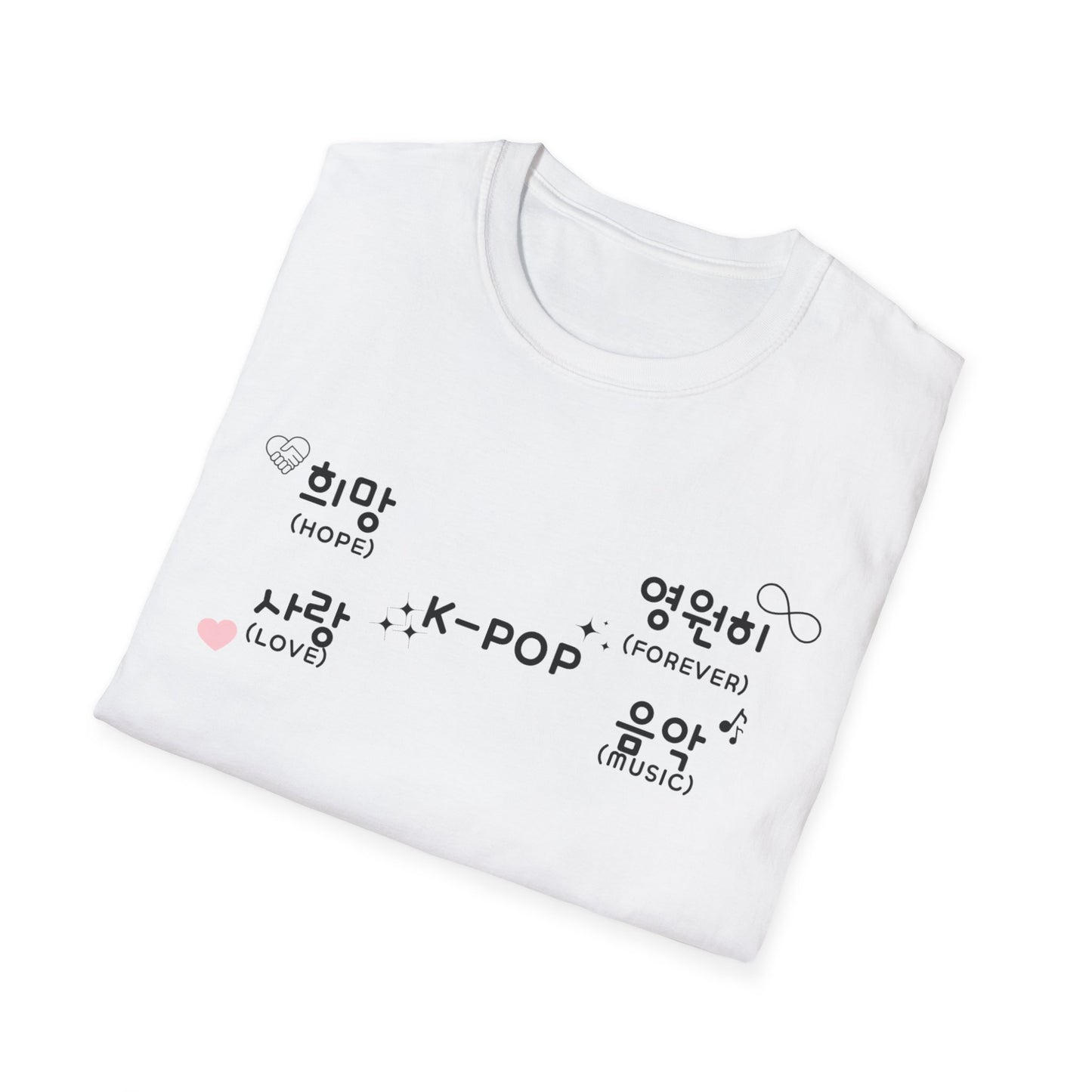 K-Pop Hangul Unisex T-Shirt | Softstyle Tee for Music Fans, Casual Wear, Gift for Concerts, Korean Pop Culture