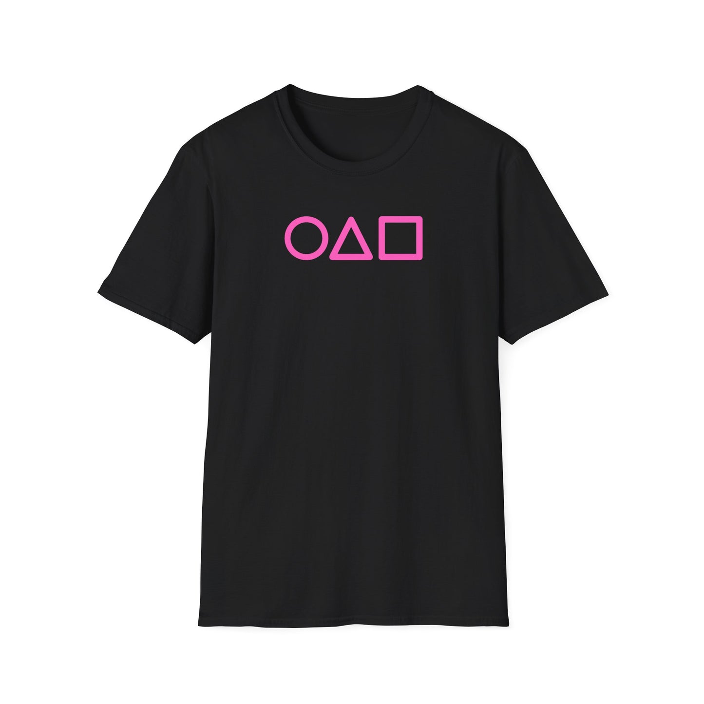 Chic Minimalist Graphic Tee, Unisex Softstyle T-Shirt with Shapes, Casual Comfort Wear, Gift for Her, Him, Trendy Fashion, Everyday Style